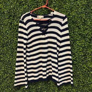 Black and white striped sweater